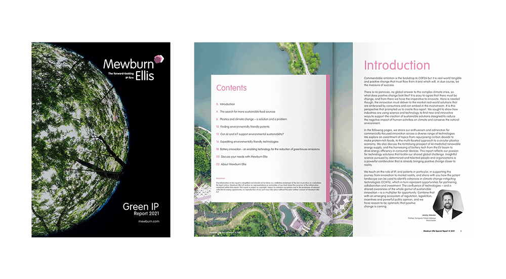 Open pages of Green IP Report