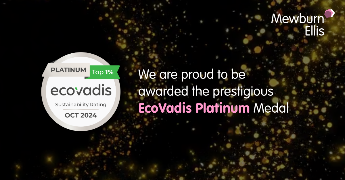 Mewburn Ellis is the world’s first IP firm to be awarded an EcoVadis Platinum Medal